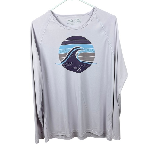Reel Life Lavender Purple Long Sleeve Unisex Wave Graphic Shirt Size XXL - Picture 1 of 11